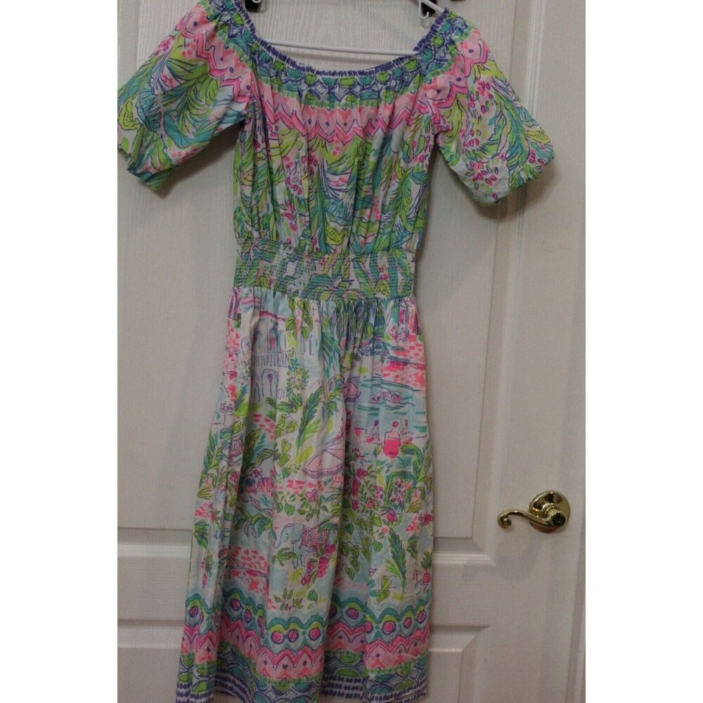 Lilly Pulitzer Dress Camille Womens Size S Off Shoulder Island Hopping Dress - Picture 4 of 11